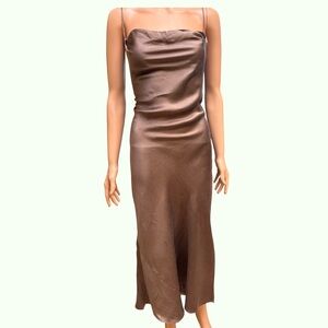 Victoria's Secret Satin Slip Dress in Chocolate